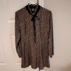 NWOT Long Sleeve Dress with Velour Tie
